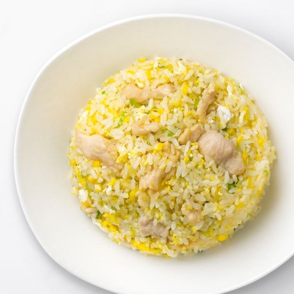 Jidori Chicken Fried Rice on a white plate