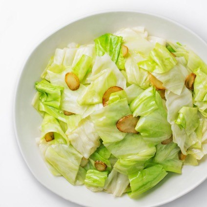 Plate, Sauteed Taiwanese Cabbage with Garlic